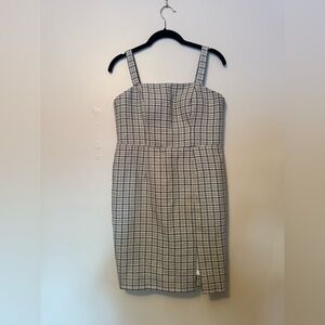 Vintage 90s Black and White Plaid Dress